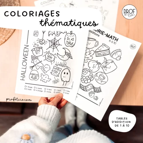 Coloriages thématiques - tables addition 1 à 10 - 1er cycle - Prof et cie