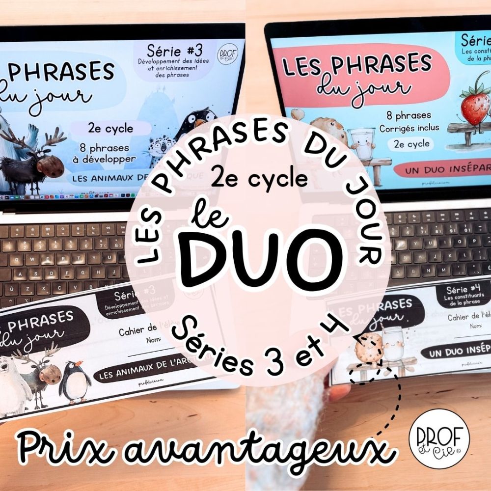 Ensemble DUO Phrases du jour Séries #3 et #4 (2e cycle)