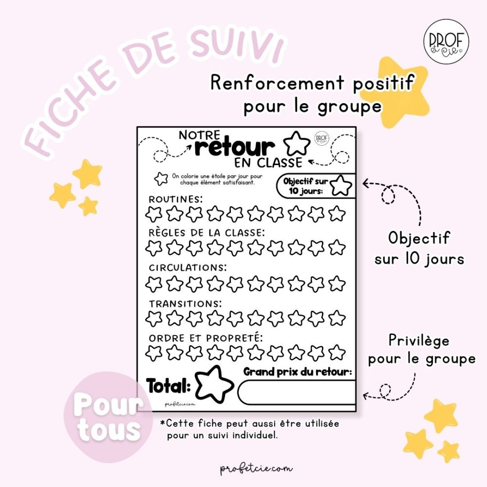 Notre RETOUR en classe (Fiche de suivi) - Imagen 2