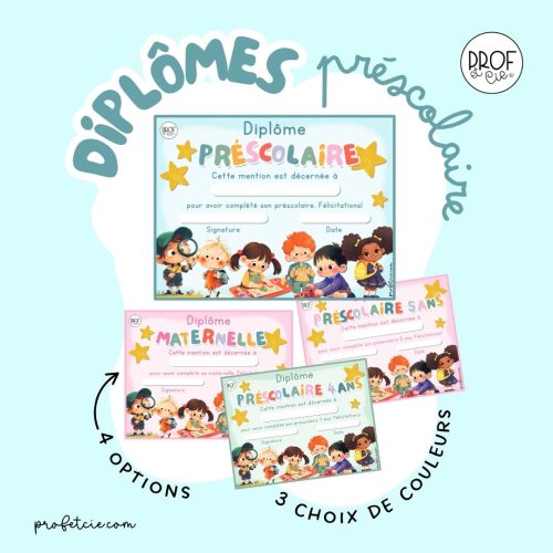 Diplômes pour le préscolaire
