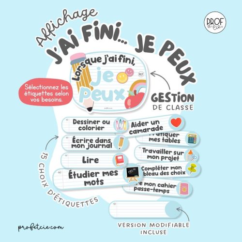 J'ai fini...JE PEUX (Affichage et plus)