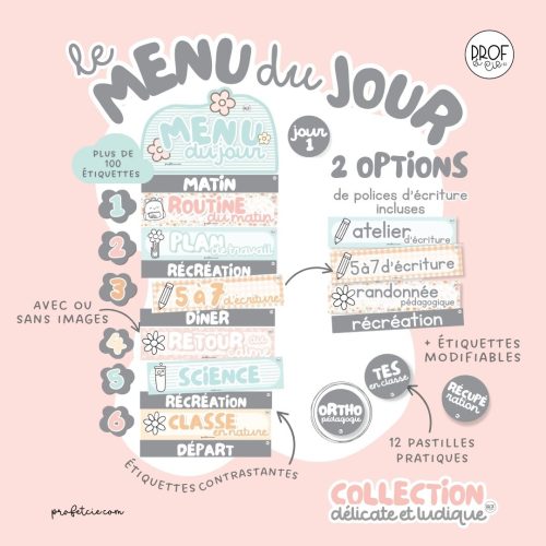 Le menu du jour (collection Délicate et ludique)