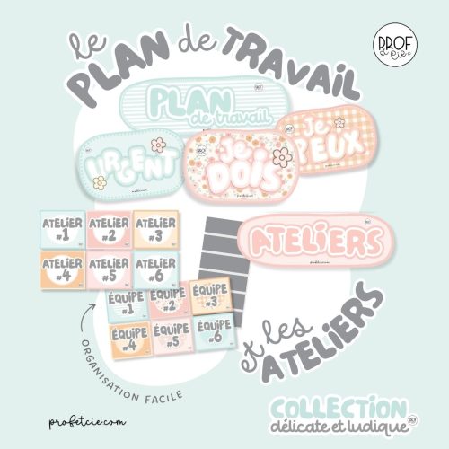 Le plan de travail et les ateliers (collection Délicate et ludique)